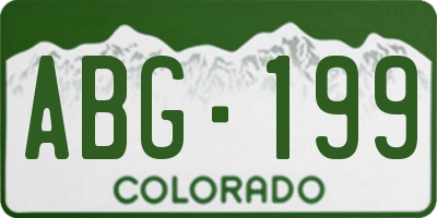 CO license plate ABG199