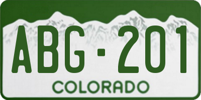 CO license plate ABG201