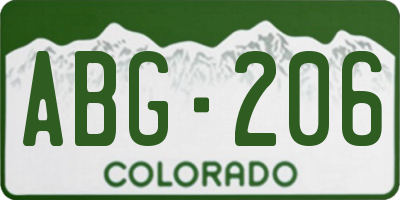 CO license plate ABG206