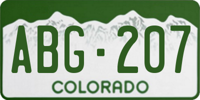 CO license plate ABG207