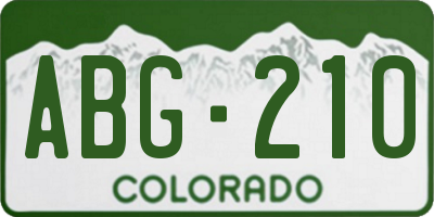 CO license plate ABG210