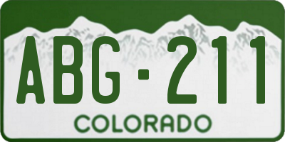 CO license plate ABG211