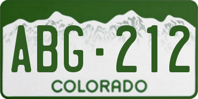 CO license plate ABG212