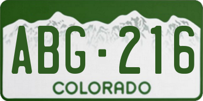 CO license plate ABG216