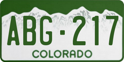 CO license plate ABG217