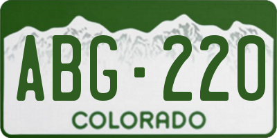 CO license plate ABG220