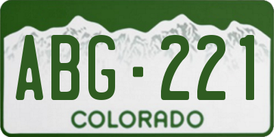 CO license plate ABG221