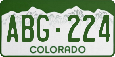 CO license plate ABG224