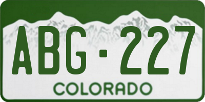 CO license plate ABG227