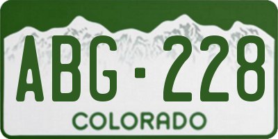 CO license plate ABG228