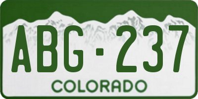 CO license plate ABG237
