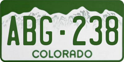 CO license plate ABG238