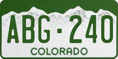 CO license plate ABG240