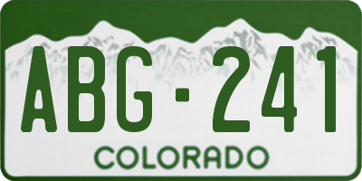 CO license plate ABG241