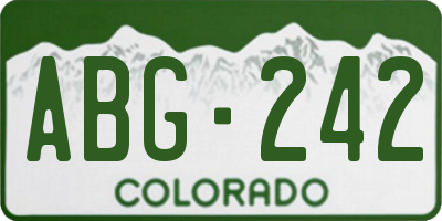 CO license plate ABG242