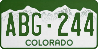 CO license plate ABG244