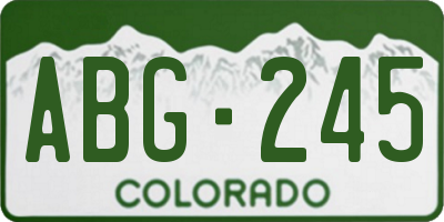 CO license plate ABG245