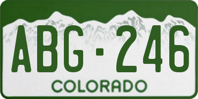 CO license plate ABG246