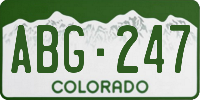 CO license plate ABG247