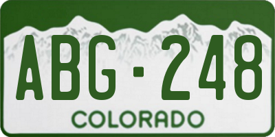CO license plate ABG248
