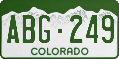CO license plate ABG249