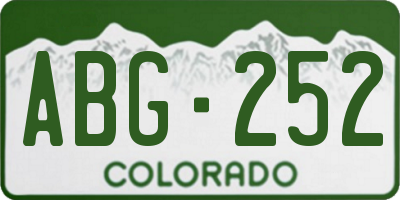 CO license plate ABG252