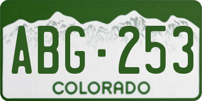 CO license plate ABG253