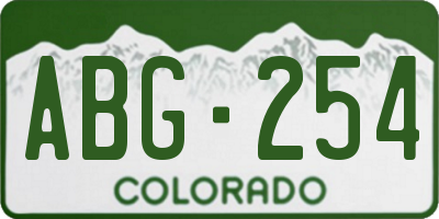 CO license plate ABG254