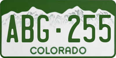 CO license plate ABG255