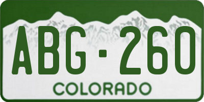 CO license plate ABG260