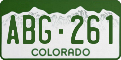 CO license plate ABG261