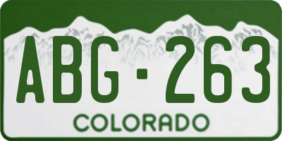 CO license plate ABG263