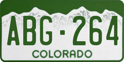 CO license plate ABG264