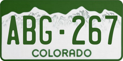 CO license plate ABG267