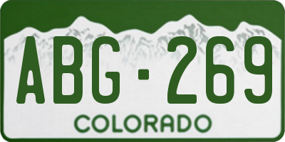 CO license plate ABG269
