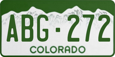 CO license plate ABG272