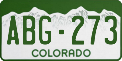 CO license plate ABG273