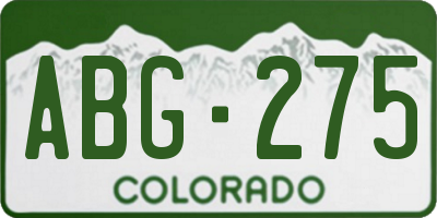 CO license plate ABG275