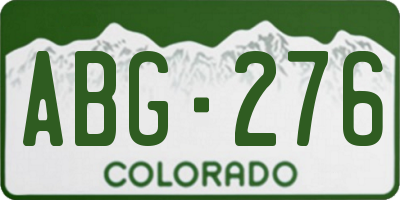 CO license plate ABG276