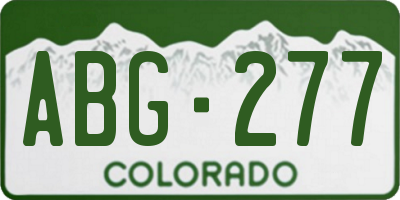 CO license plate ABG277