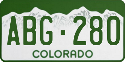 CO license plate ABG280
