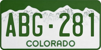 CO license plate ABG281