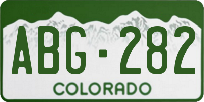 CO license plate ABG282