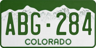 CO license plate ABG284