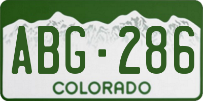CO license plate ABG286