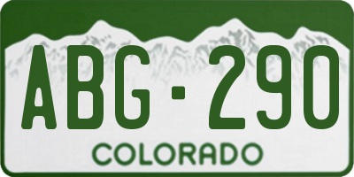 CO license plate ABG290