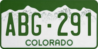 CO license plate ABG291