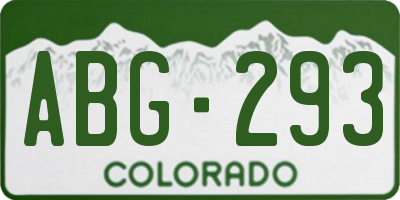 CO license plate ABG293