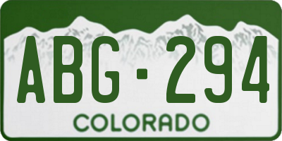 CO license plate ABG294