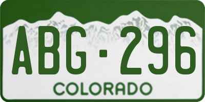 CO license plate ABG296